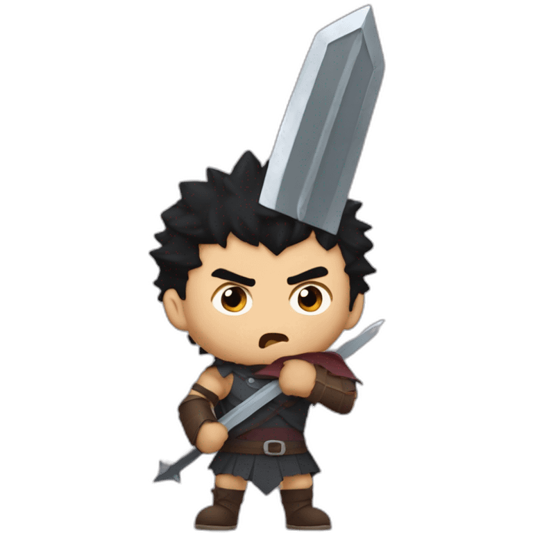 angry berserk guts carrying a huge sword on his shoulder emoji