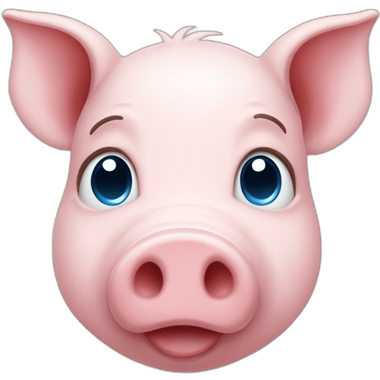 a pig with blue eyes emoji