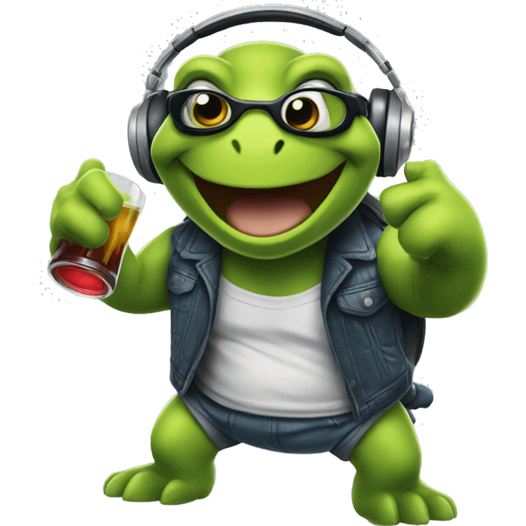 Dj turtle thums up emoji