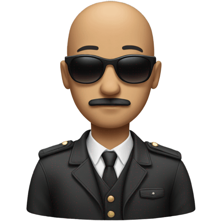 bald man, cool, wearing sunglasses, soft moustache emoji