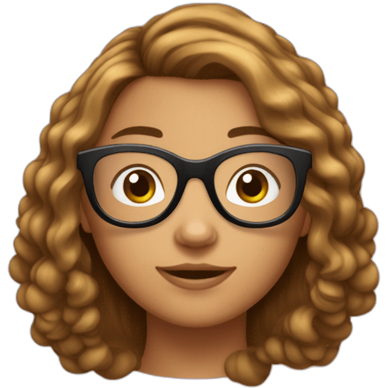 Une fille de 14 ans cheveux brun avec lunettes ronde  emoji