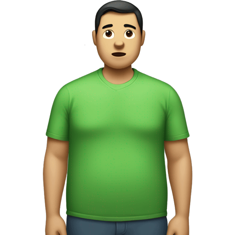 Filippino fat man with green shirt that has a dog on it emoji