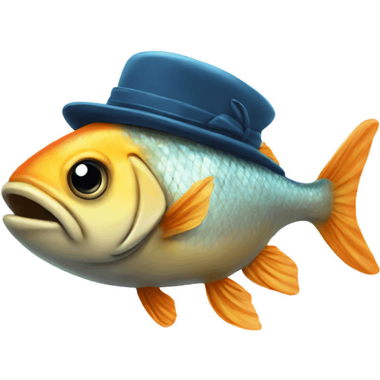 Fish with hat emoji