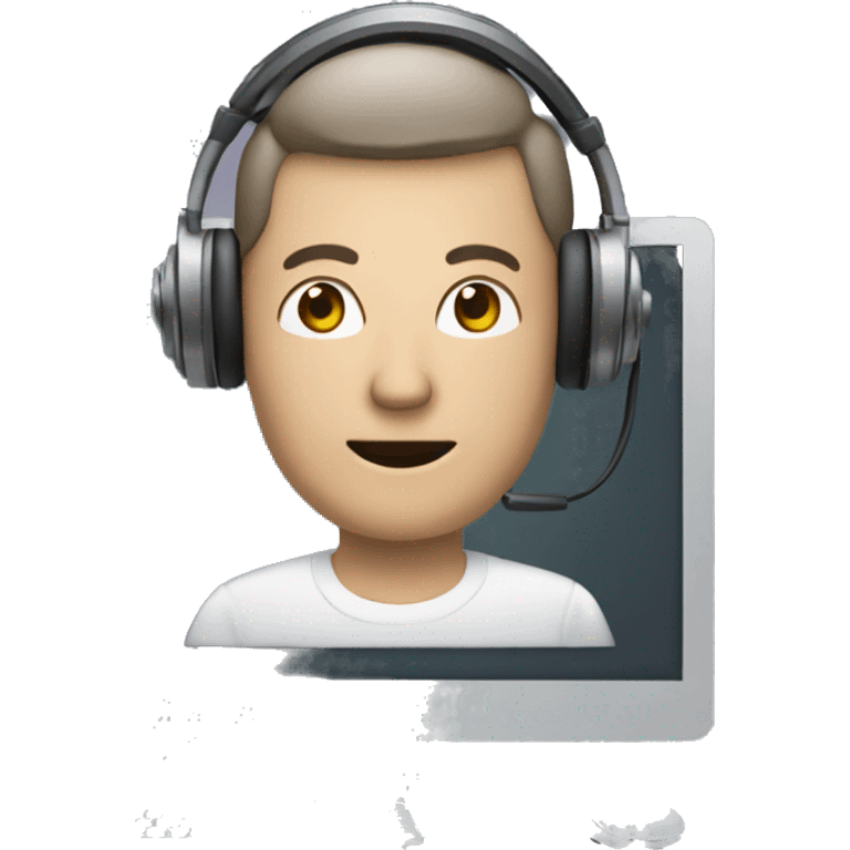 Webinar Emoji 
Design Idea: A computer monitor with a speaker icon.man at computer with a headset emoji