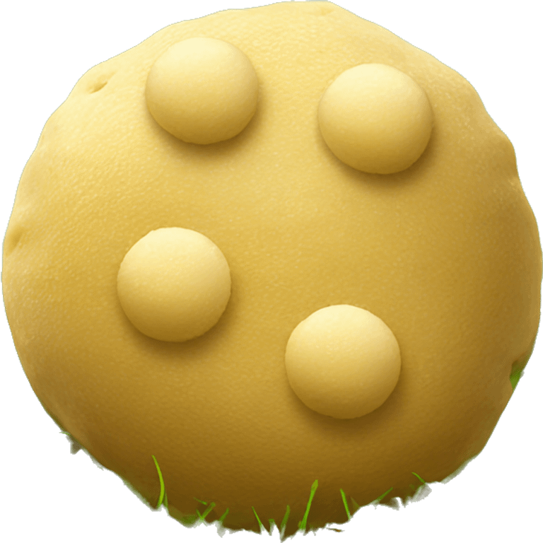 Two balls of dough covered in grass emoji