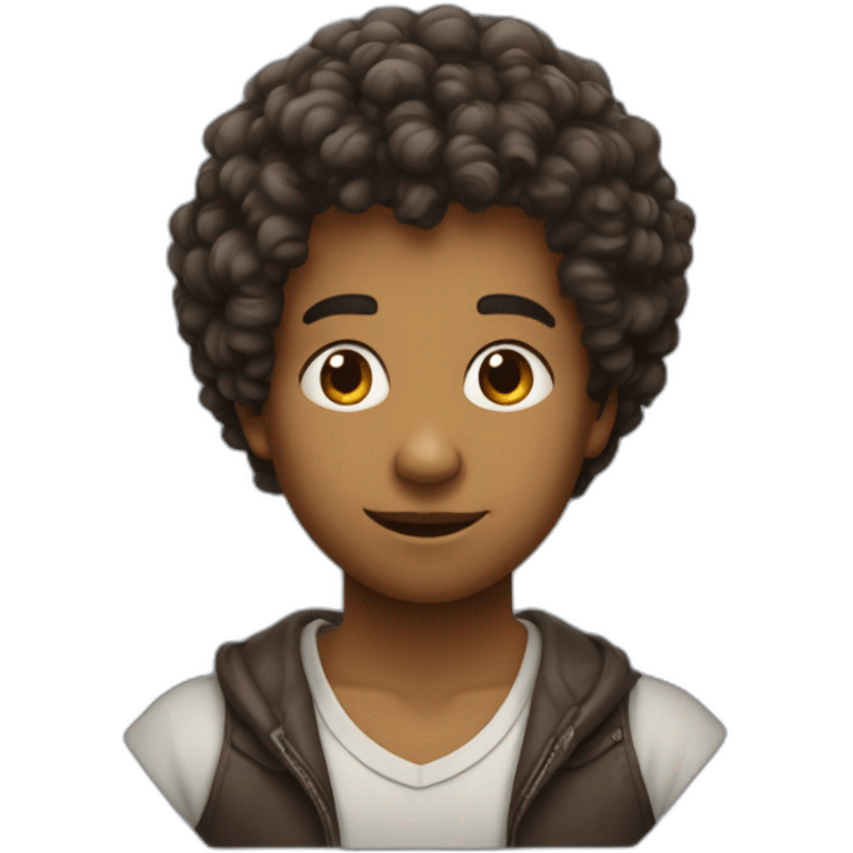 Garcon cheveux bouclés emoji