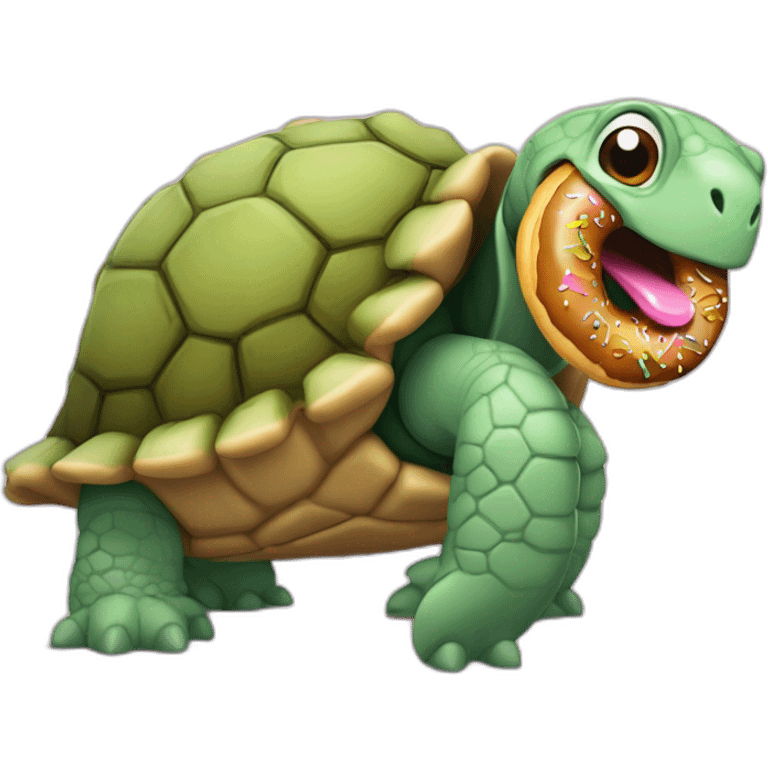 Une tortue avec une carapace en donut  emoji