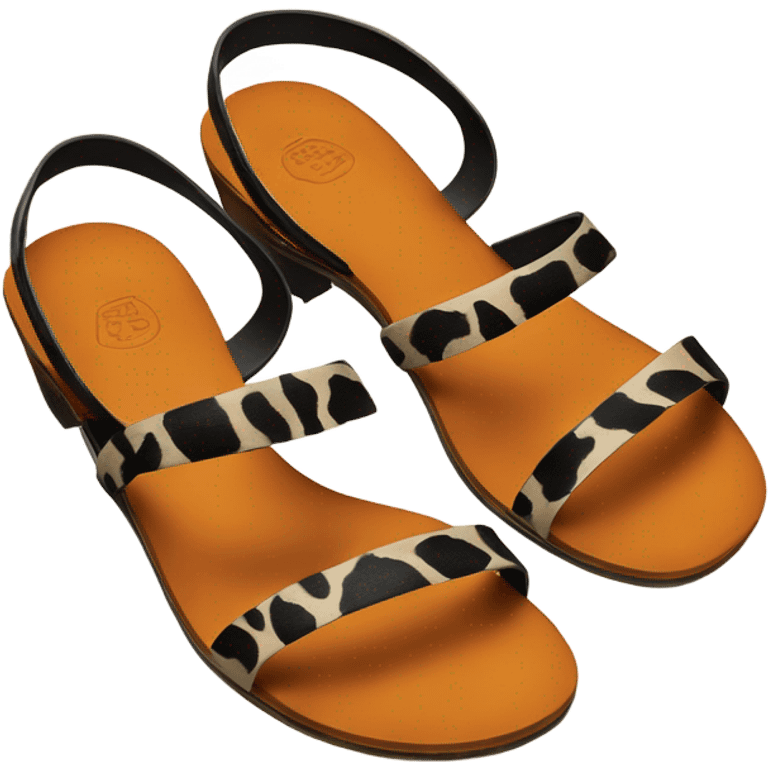 Sandalias chatas Hermès con animal print emoji