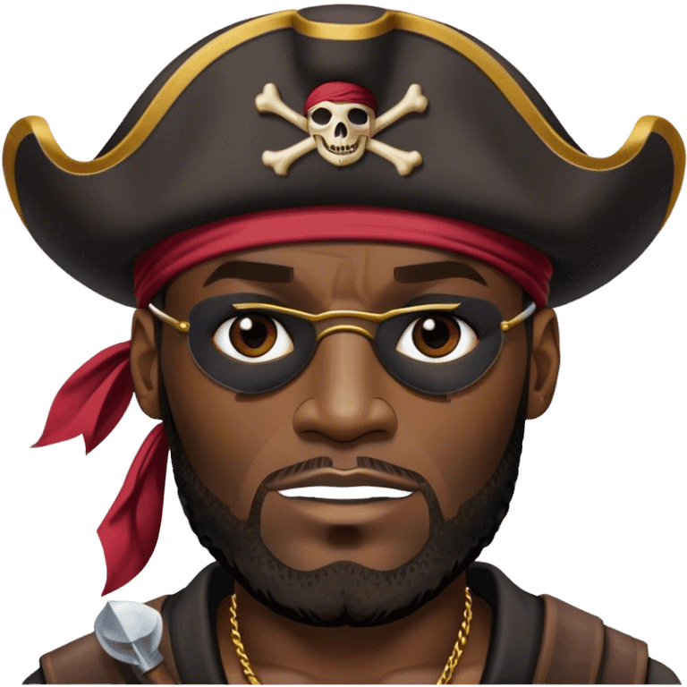 lebron james wearing pirate hat and patch emoji