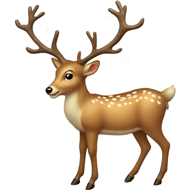 A vintage Christmas deer  emoji