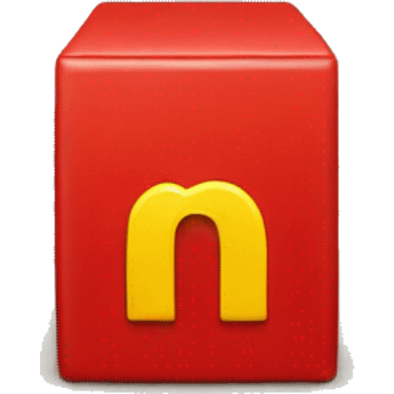 a red box with a yellow m on it emoji