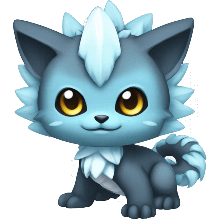 a anthro chibi-style dark-type-ice-type Fakémon-hybrid full body emoji