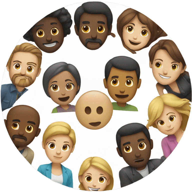  men in a circle around a woman emoji