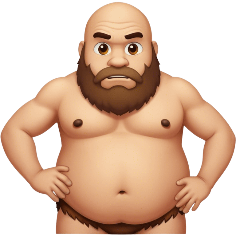 Bald fat caveman body emoji