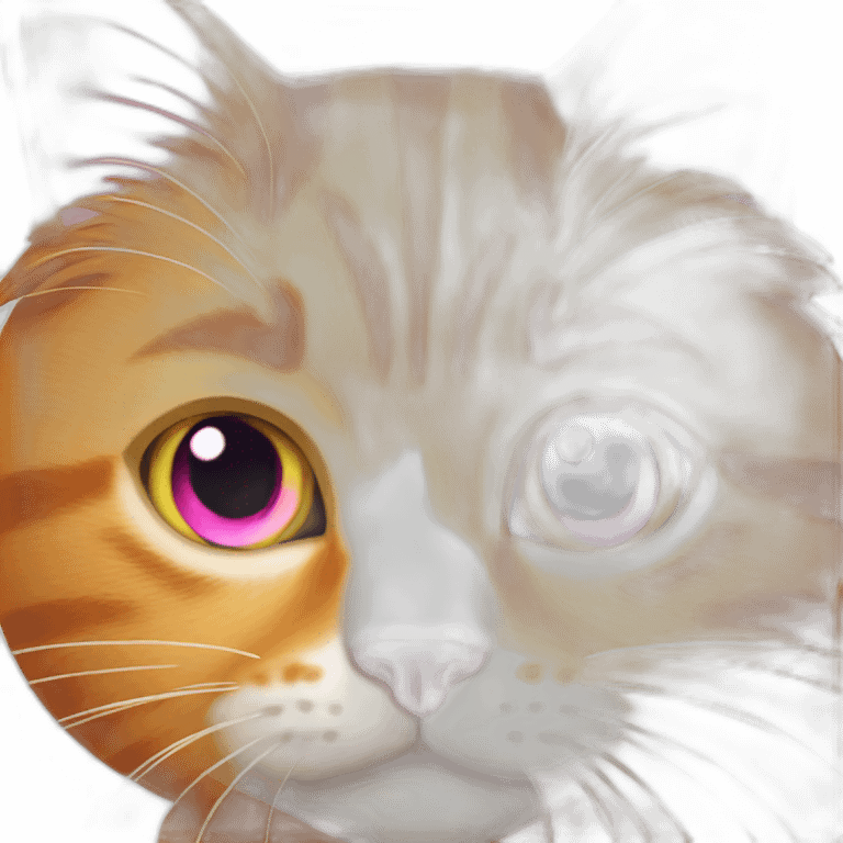 ginger cat with pink eyes emoji