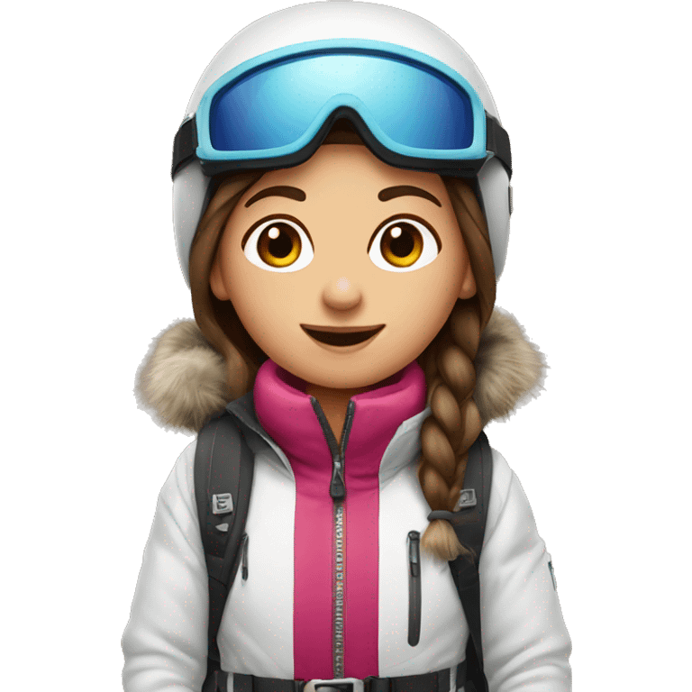 brown hair girl with ski gear on emoji