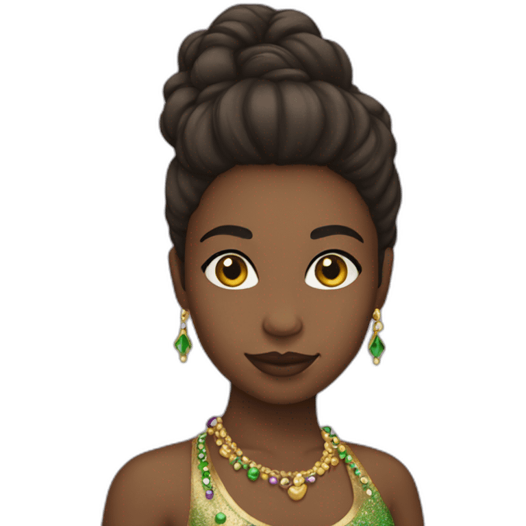 girl mardi gras neutral skin tone emoji