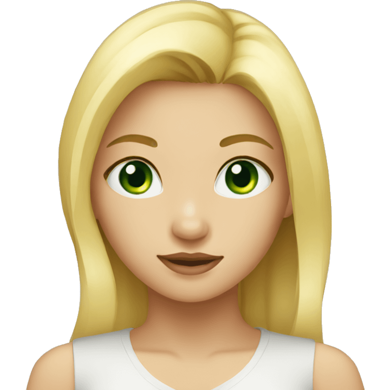 Girl blond with green eyes emoji