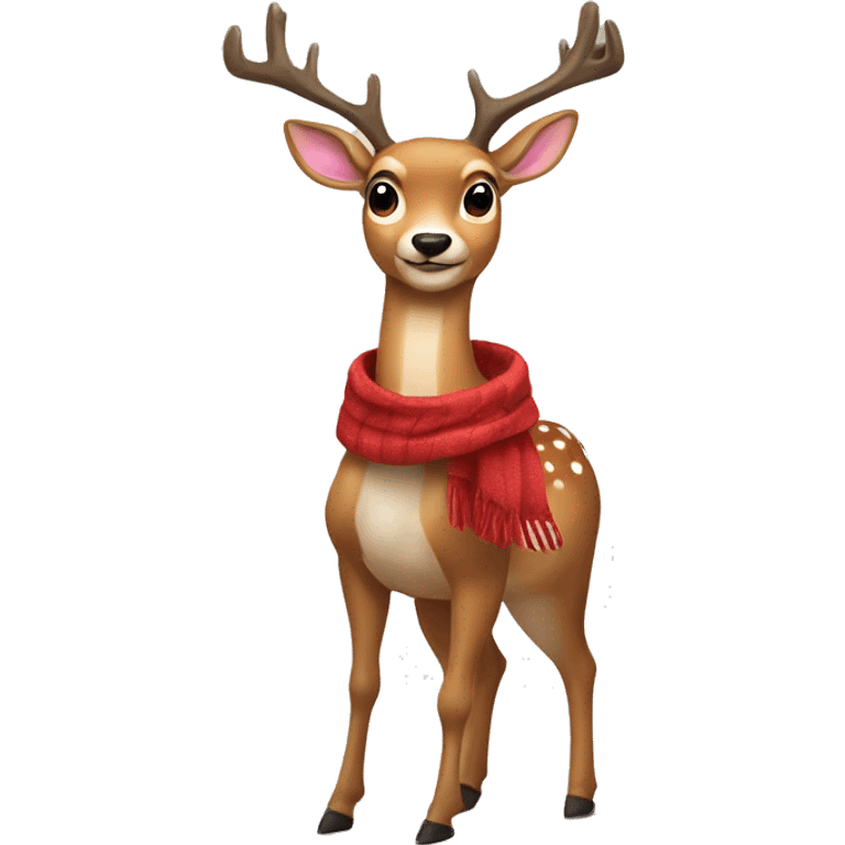 new deer with scarf emoji