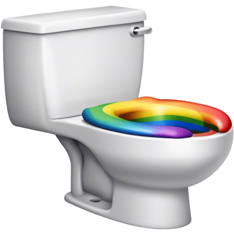 rainbow Poop emoji toilet emoji