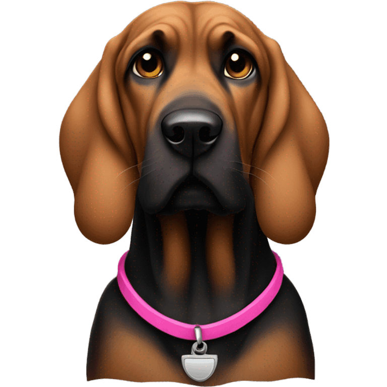 Black  bloodhound with pink collar emoji