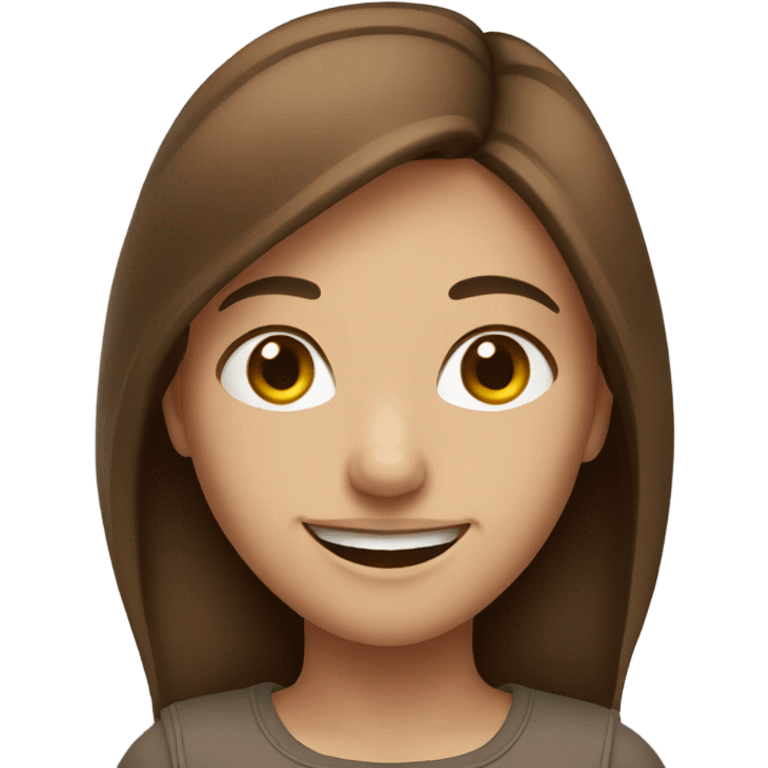 smiling girl with brown hair emoji