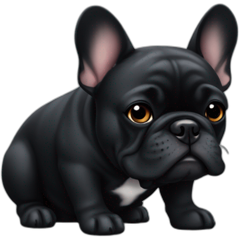 all black fat french bulldog emoji