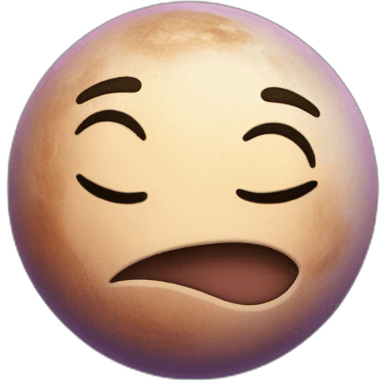 planet Venus with a cartoon sleepy face emoji