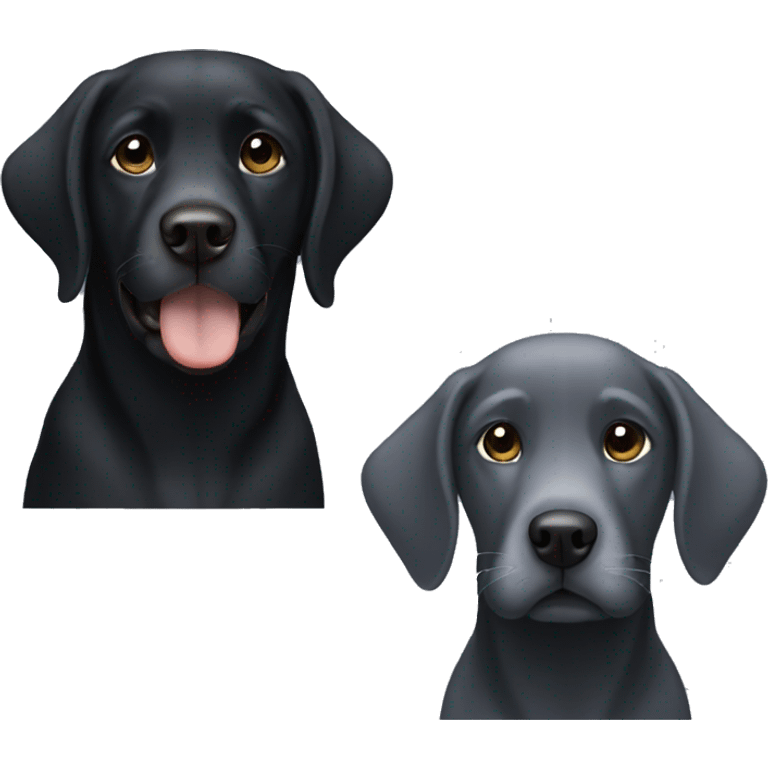 black lab with some grey hair dog emoji