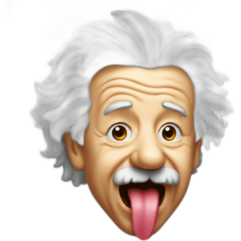 Albert Einstein tongue emoji