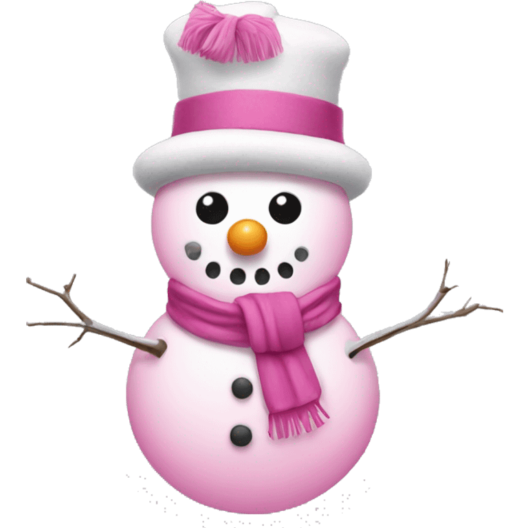 Pink snowman emoji