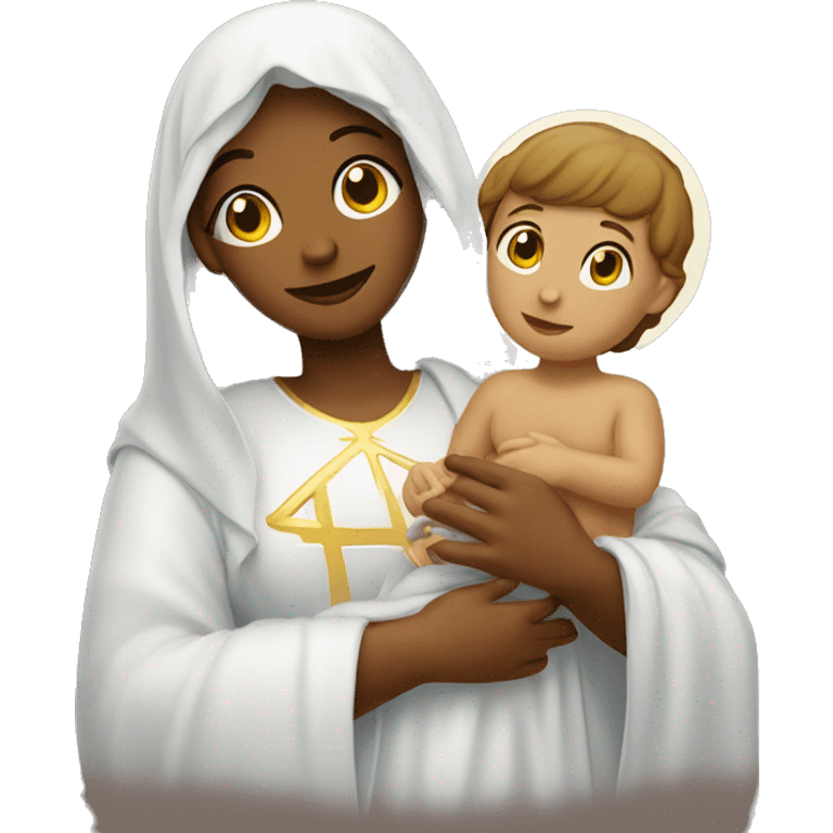 holy Mary with baby Jesus emoji