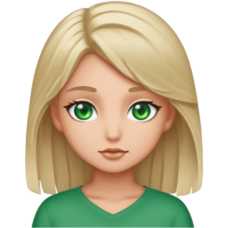 blonde girl with green eyes emoji