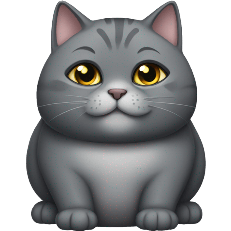 A fat grey dark grey tabi cat emoji