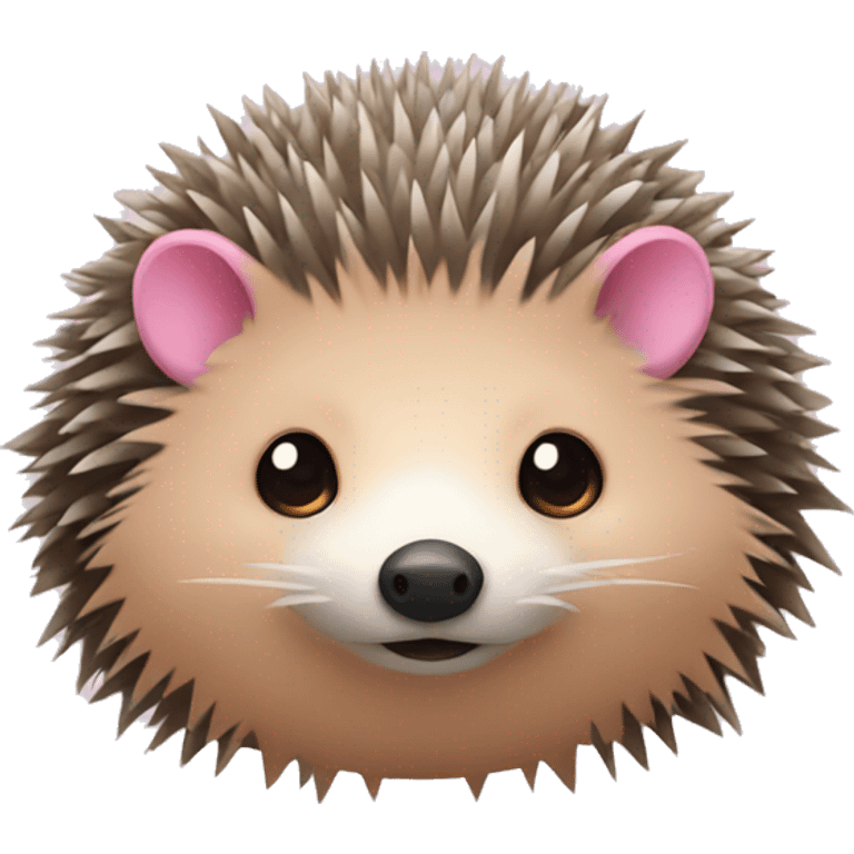 hedgehog with brown ear and pink ear emoji