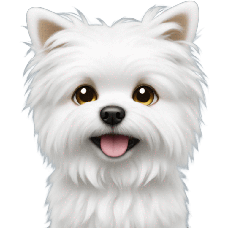 tiny small white fluffy dog emoji