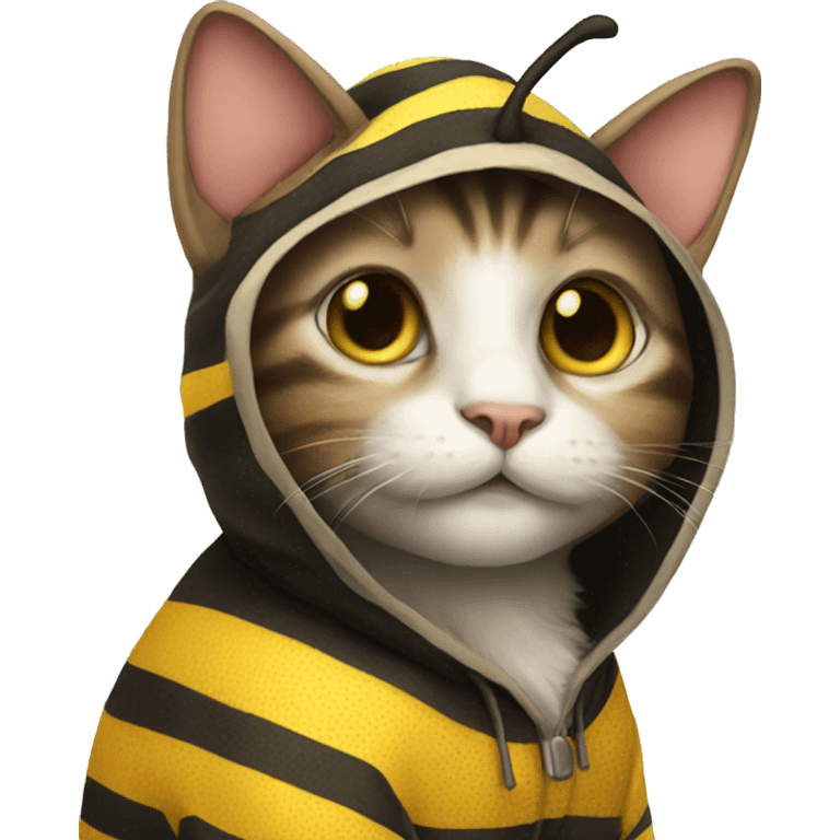 A cat in a bee costume  emoji