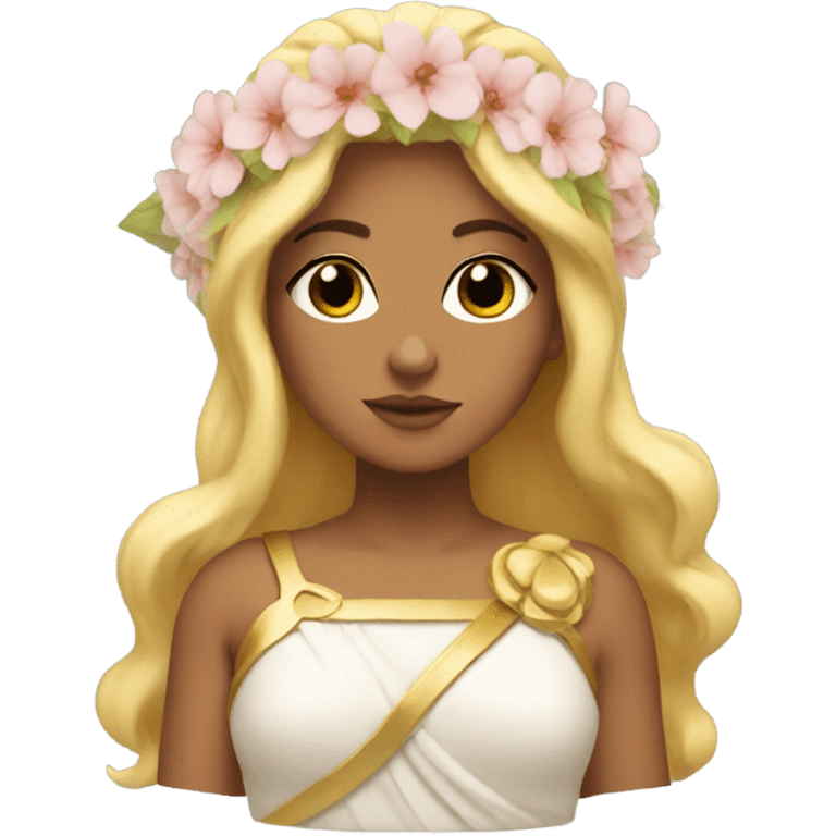 Blonde Greek goddess with flower crown emoji