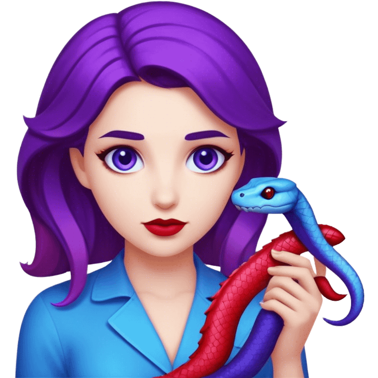 evie with red blue and purple vipers emoji