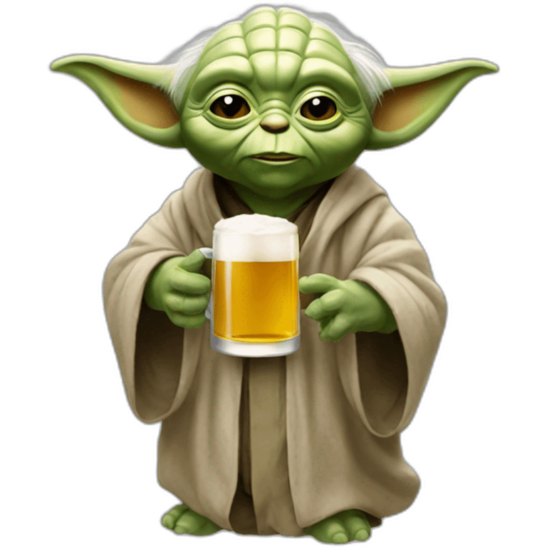 Yoda buvant une bière  emoji