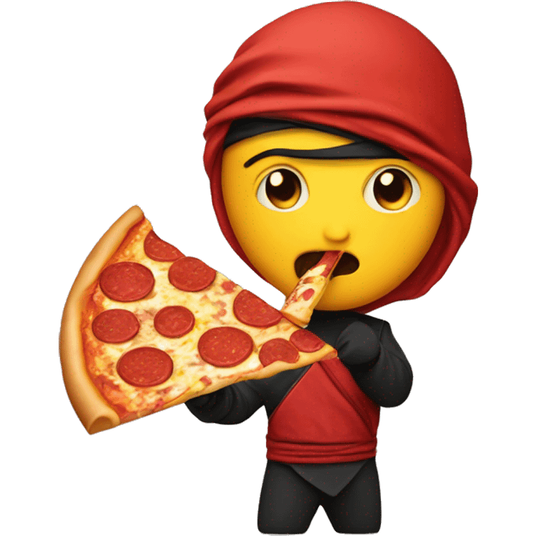 Ninja eating pizza emoji