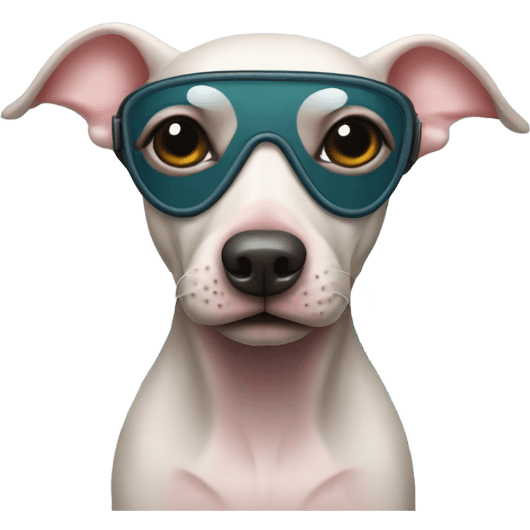 American Hairless Terrier with Swimming Mask emoji