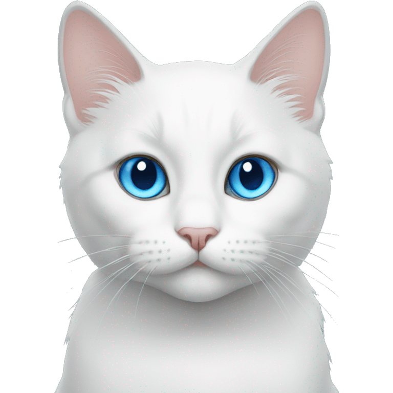 white cat blue eyes emoji