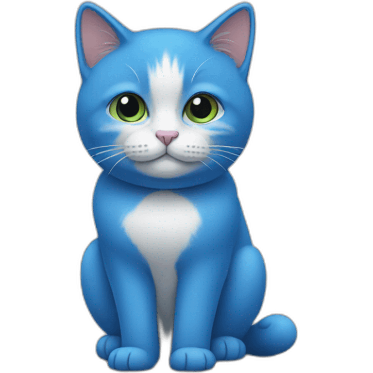 Un chat bleu emoji