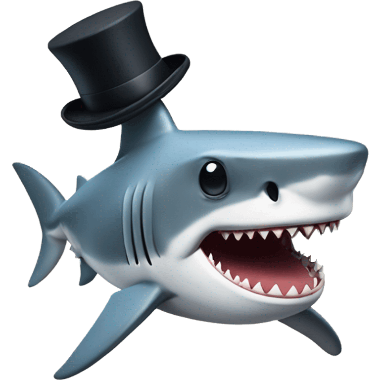 Shark whit top hat  emoji