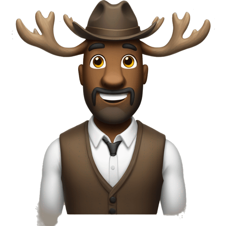 A well educated buff moose man emoji