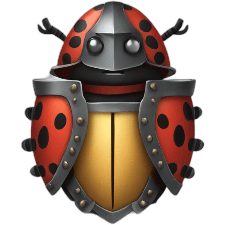 a ladybug with an armour emoji