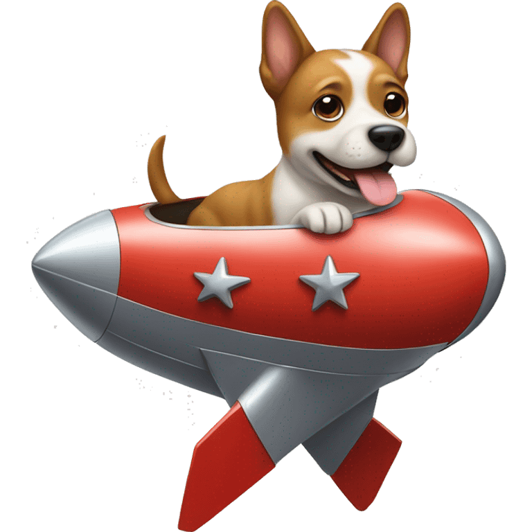 Dog on a rocketship emoji