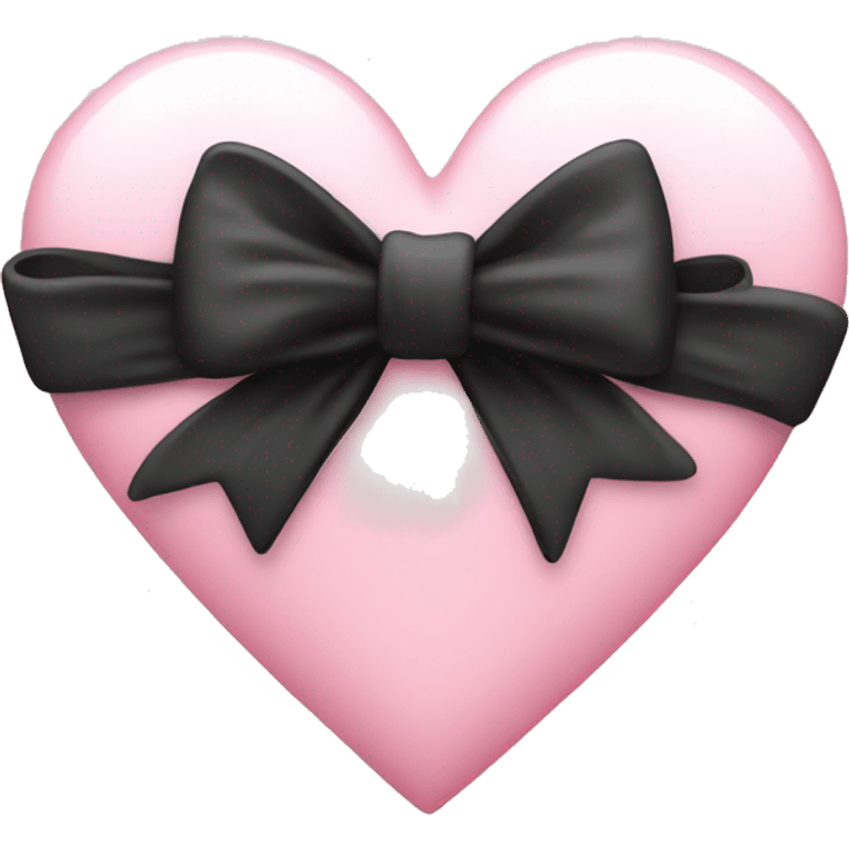 light pink heart with a black bow  emoji