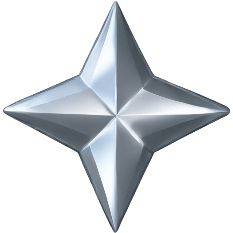 Silver chrome four-point star diamond texture  emoji